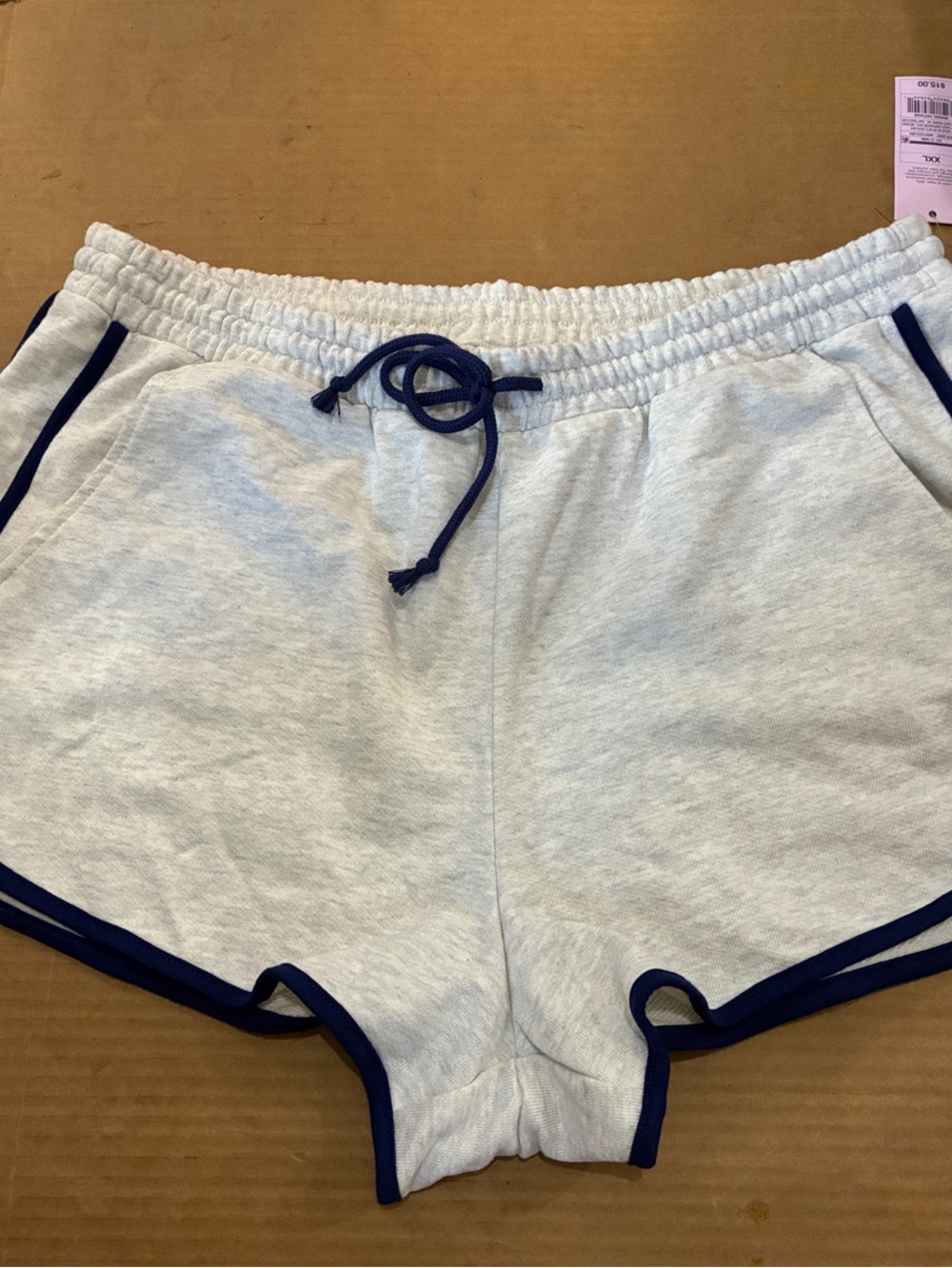 💼2️⃣ wild fable Light Gray Athletic Shorts with Navy Trim